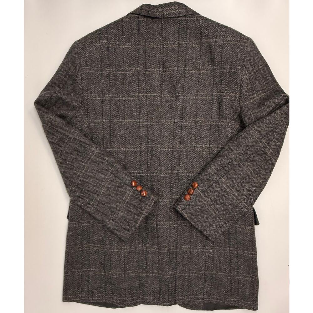 Vtg Maine Guide Congress Wool Herringbone Plaid Blazer Men's 42 BF Fit USA - Picture 6 of 9